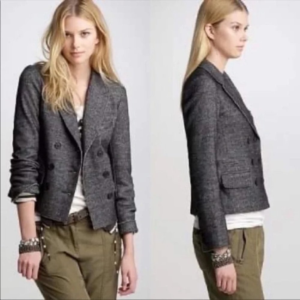 Womens Size 0 J. Crew Wool Blend Marled Thandie Blazer Jacket